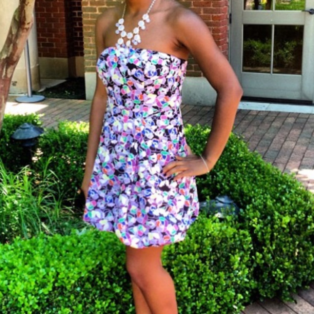 Armani Exchange Floral Strapless Dress
